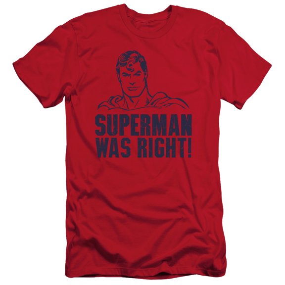 Superman Was Right Adult 30/1 T-Shirt Red