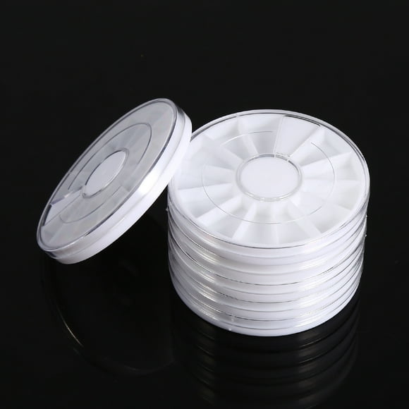 Nail Wheel Box,6Pcs/Set 12 Compartments Nail Rhinestone Box Nail Decoration Box Streamlined Design