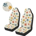 thumbnail image 3 of KUIFORTI Colorful Dog Paw Prints Seat Covers for Car Warm Comfortable Seat Covers Front Seats Only Anti-Slip Car Accessories Flannel Universal Fit Most Cars SUV, 3 of 7