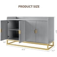 thumbnail image 2 of Modern Accent 47.2" Fluted Sideboard with Ample Storage, Wood Kitchen Sideboard with Adjustable Shelves and Metal Legs, Media Console Buffet Cabinet with Doors for Living Room, Kitchen, Entryway, 2 of 8