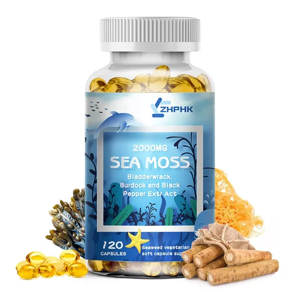 ZHPHK Seaweed Capsules High Strength Thyroid Body Supplement Potassium and Iodine 120 Capsules