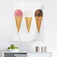 thumbnail image 1 of Ice Cream Cone Tapestry, Frozen Fruit Delicious Chocolate Flavor Summer Season Artwork, Fabric Wall Hanging Decor for Bedroom Living Room Dorm, 5 Sizes, White Sand Brown Brown, by Ambesonne, 1 of 1