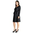 thumbnail image 2 of 24/7 Comfort Apparel Chic V-Neck Long Sleeve Maternity Wrap Dress, 2 of 2