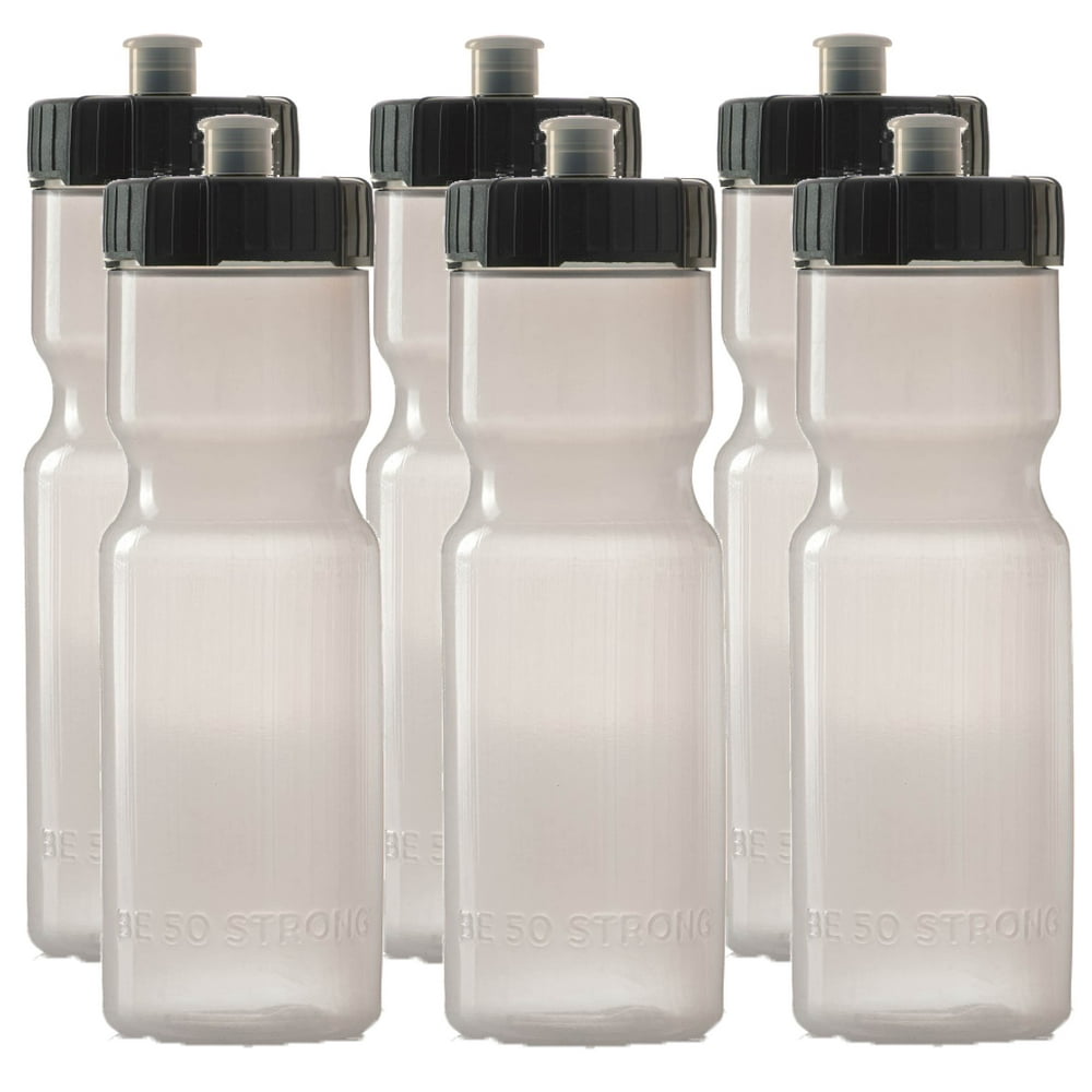 50 Strong Sports Squeeze Water Bottle Team Pack Includes 6 Bottles