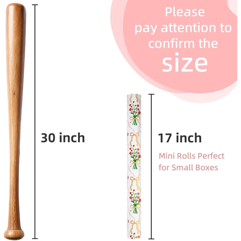HOMERAL Reversible Floral Bow Wrapping Paper, Metallic Gold, 17"x32.8' photo 3