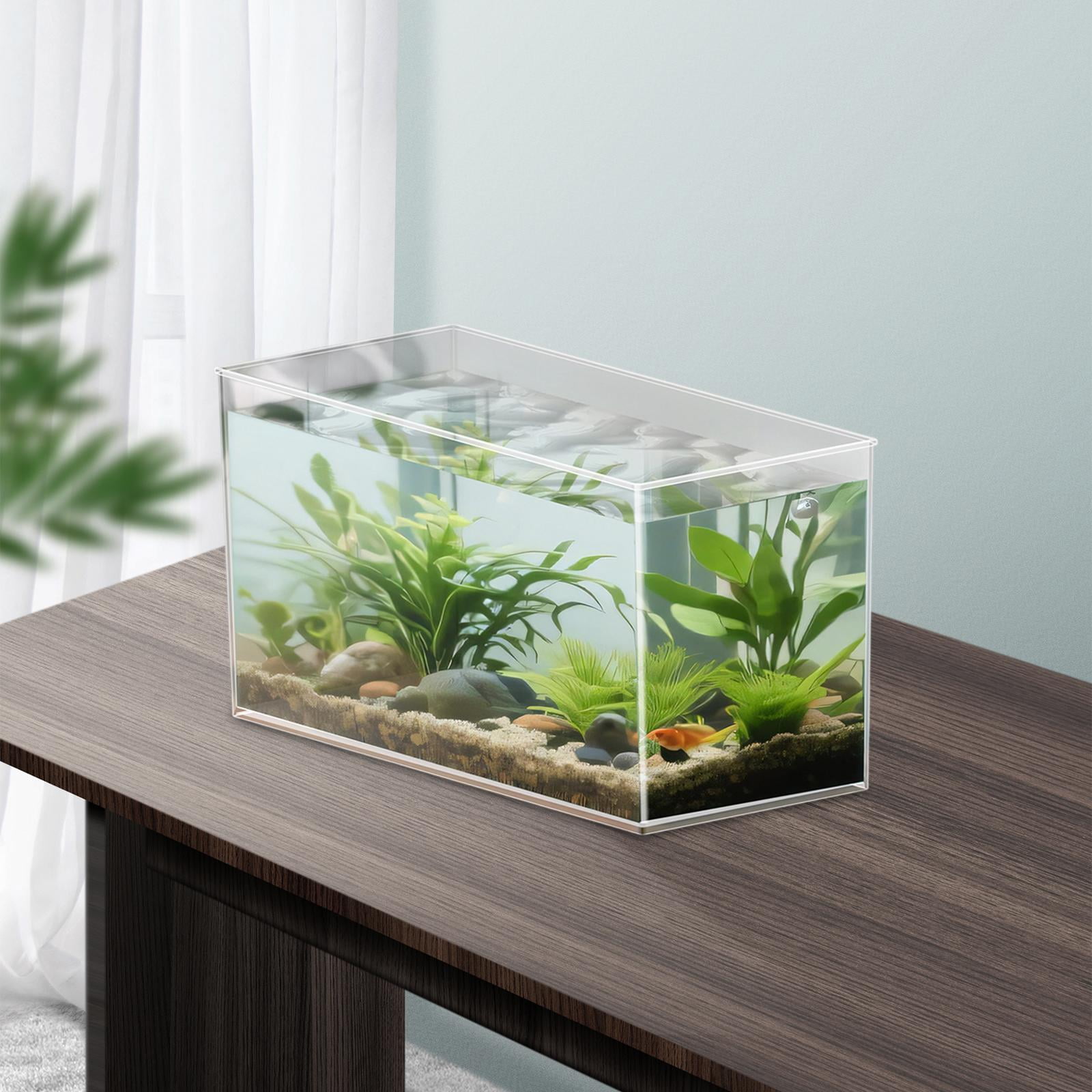 oshhni Tank Clear Easy to Clean Sturdy Portable Aquarium Bowl for Aquatic Plants Home Decoration Turtles Terrapin 29cmx19cmx15.5cm