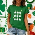 thumbnail image 5 of Hxlamzoo St Patrick's Day Shirt Women Lucky Four-Leaf Clover Graphic Shamrock Tshirt Spring Short Sleeve Tee Tops, 5 of 7