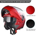 thumbnail image 6 of AHR Motorcycle Helmet Dual Visor Modular Flip up Full Face Helmet DOT Approved RUN-M for Adult Motorbike Street Bike Moped Racing, 6 of 10