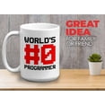 thumbnail image 2 of Progammer Mug White 15oz - World's #0 Programmer - Programmer Debugging Science Coding Geek Nerd HTML Code, 2 of 7
