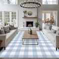 thumbnail image 3 of Blue Plaid Area Rugs 5x7 ft Retro Farmhouse Blue White Plaid Washable Rug Non Slip Indoor Carpet Absorbent Floor Mat for Living Room Bedroom Dining Room, 3 of 9