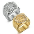 thumbnail image 3 of Men's Hip Hop Gold King Crown Ring, 3 of 3