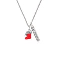thumbnail image 2 of Delight Jewelry Silvertone 3-D Red Christmas Stocking Silvertone Always My Mother Bar Charm Necklace, 23", 2 of 4