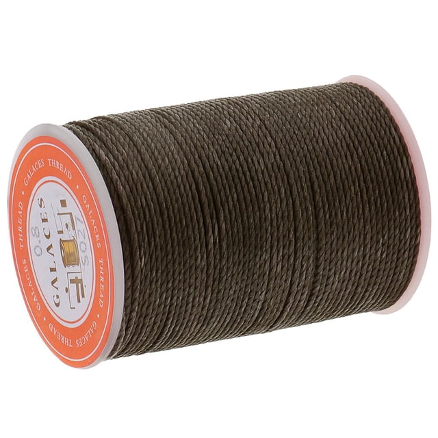 55 m 0,8 mm Cordon Rond Ciré en Polyester pour Couture de Cuir,