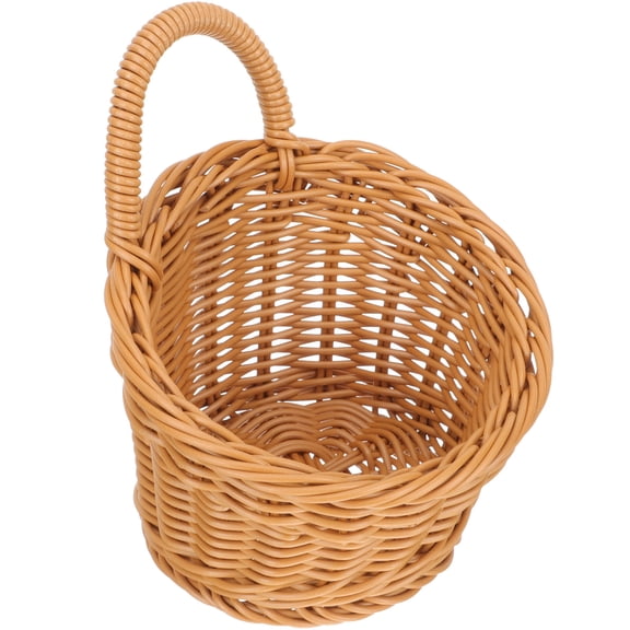 LOLIPPYY Wicker Basket Garlic Storage Holder Khaki 1Set for Home Decoration
