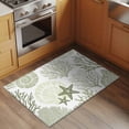 thumbnail image 3 of Coastal Sage Green Entryway Rug 2x3ft Washable Non Slip Bathroom Rug Low Pile Indoor Floor Front Door Mat Ocean Coral Starfish Shell Modern Rectangle Area Rugs Carpet for Kitchen Office Dining Room, 3 of 9
