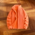 thumbnail image 2 of vdgthytj Jackets for Women Fleece Full Zip Stand Collar Long Sleeve Solid Fall Winter Casual Outerwear with Pockets(Small,Orange), 2 of 4