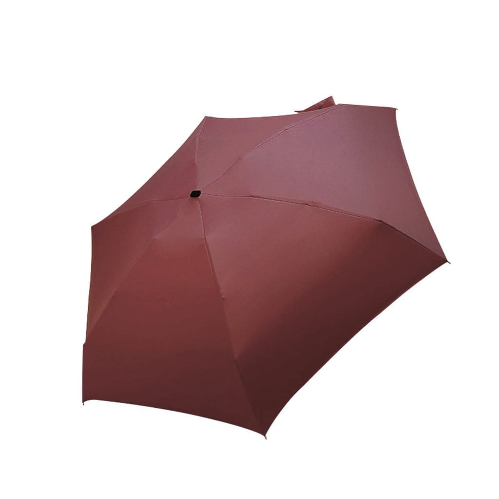 Folding Travel Umbrella,5-Folding Mini Portable Slim Pocket Flat Umbrella 6 Ribs Small UV Umbrella Fast Dry Strong Lightweight Umbrella with Bag Mini Anti-UV Umbrella for Men Women 95 x 54cm