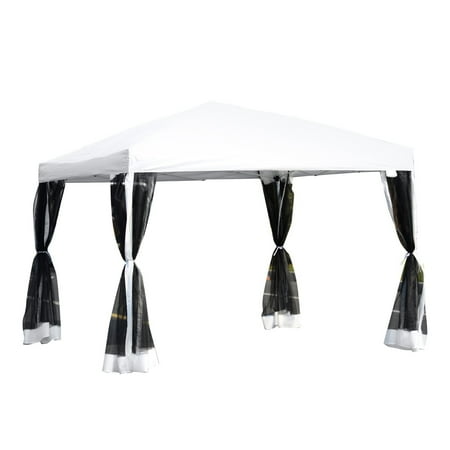 Outsunny 10 x 10 ft. Easy Pop Up Canopy with Mesh Side Walls