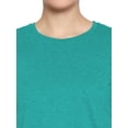 thumbnail image 5 of eloria Women's T-Shirt Round Neck Solid Color Plain Half Sleeve T-Shirt Color: Teal | Size: 3XL, 5 of 7