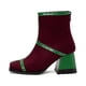 thumbnail image 4 of NECHOLOGY Botas Mujer Adulto Femenino Zapatos Botines mujer Botines gruesos de tacón con punta cuadrada y cremallera trasera aterciopelada de color sólido para mujer (Wine, 7.5), 4 of 7