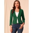 thumbnail image 2 of Abrigo corto sin cuello Allegra K Verde XS, 2 of 6