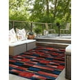 thumbnail image 2 of Unique Loom Outdoor Modern Collection Area Rug - Halo (5' 1" x 8' Rectangle Multi/Black), 2 of 9