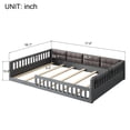 thumbnail image 2 of Kumix Upholstered Full Size Platform Bed with Guardrail and Pillow, Slats Support Wood Floor Bed for Teens Adults Boys/Girls, No Box Spring Needed, Gray, 2 of 7