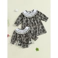 thumbnail image 3 of Rovasas Girls Matching Sister Outfits Embroidery Camouflage Jumpsuits/Dress, 3 of 9