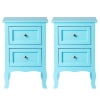 Ktaxon Ensemble de 2 Tables de Nuit, Table d'Appoint Table de Nuit, Bleu Pâle