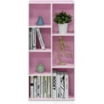 thumbnail image 5 of 7-Cube 41.7" Wooden Reversible Open Bookcase for Office, Living Room, White & Pink, Multifunctional Shelf Storage Organizer for Home Decor, 5 of 6