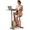 Rose Gold, variant on HARISON Exercise Bike with Desktop, Wood Grain Stationary Bike for Home Office Active Sitting, Adjustable Magnetic Exercise Bike with 8-Level Resistance