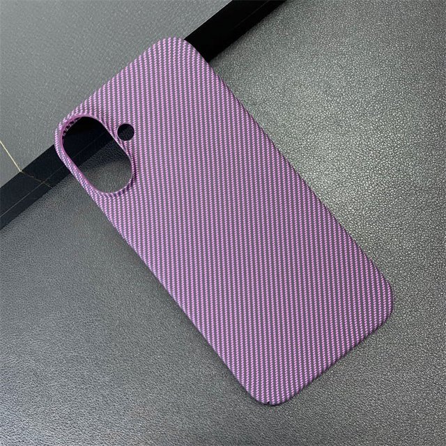 Carbon Fiber Texture Double Color Phone Case For iPhone 16 15 14 Plus 13 12 11 Pro Max Matte Ultra Thin Shockproof Cover Funda Purple For iPhone 16 Promax
