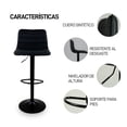 thumbnail image 3 of Sillas Altas para Barra de Cocina Mirel Banco Desayunador Tapizado 2 Piezas negro, 3 of 9