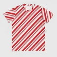 thumbnail image 3 of T Shirt For Men Red And White Striped Straight Lines Basic T-Shirts O Neck Fashion Tshirt Summer Men, 3 of 7