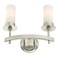 thumbnail image 4 of Westinghouse Roswell Two-Light Indoor Wall Fixture, Brushed Nickel Finish with Frosted Opal Glass, 4 of 5