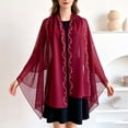 thumbnail image 2 of Women Chiffon Shawls and Wraps for Evening Dresses, Floral Sheer Cape Poncho Cover Up Beach Silk Scarf Elegant Wedding Party Stole, 2 of 4