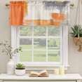 thumbnail image 3 of Burnt Orange Gray Valances for Windows, Decorative Rod Pocket Window Valance Curtains, Geometric Oil Painted Abstract Modern Short Curtain Drapes for Kitchen/Living Room, 2 Panels, 54" W x 18" L, 3 of 8
