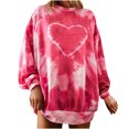 thumbnail image 1 of Sudadera de manga larga con teñido anudado de talla grande para mujer, jersey con cuello redondo, camiseta Fridja  fksj06, 1 of 9