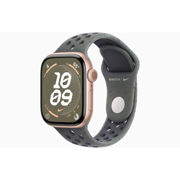 Restored Apple Watch Series 10 GPS + Cellular 42mm Rose Gold Aluminium Case with Cargo Khaki Nike Sport Band (Refurbished)