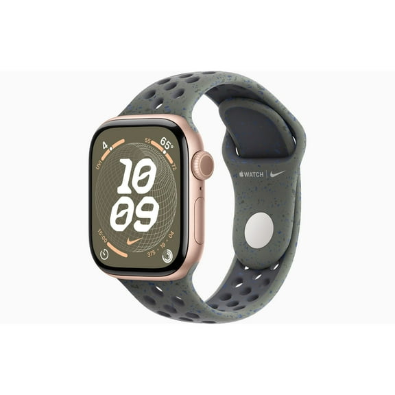 Restored Apple Watch Series 10 GPS Cellular 42mm Rose Gold Aluminium Case with Cargo Khaki Nike Sport Band (Refurbished)