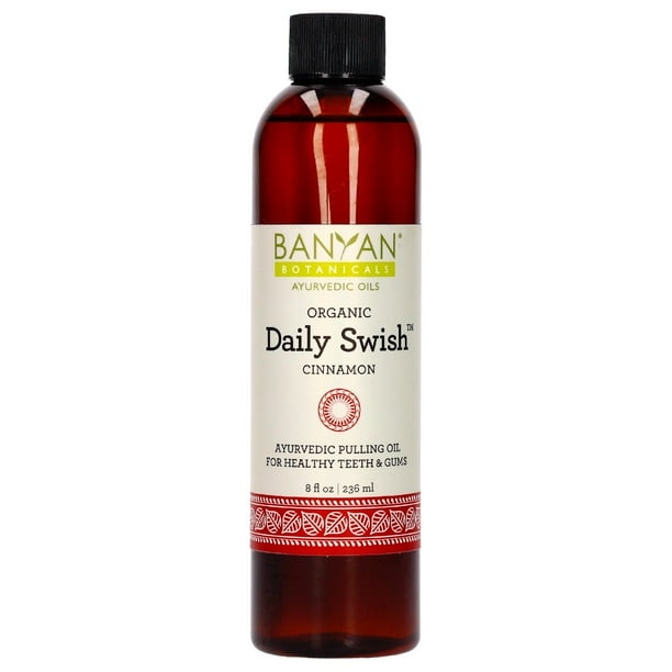 Banyan Botanicals Daily Swish Cinnamon Organic Ayurvedic Oil Pulling Mouthwash with Coconut