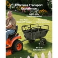 thumbnail image 2 of KFFKFF 10 Cu. Ft 500lbs Garden Utility Trailer, Tow-Behind Poly Dump Cart with 16" Tires, Hand Pull or Foot Pedal Operation, Durable Yard Trailer for Lawn Mowers, Tractors, and Garden Waste, 2 of 9