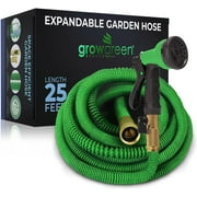 GrowGreen Flexible and Expandable Garden Hose With Spray Nozzle. New And Improved 2021. (25 Feet)