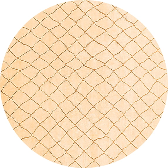 Ahgly Company Indoor Round Oriental Orange Industrial Area Rugs, 3' Round