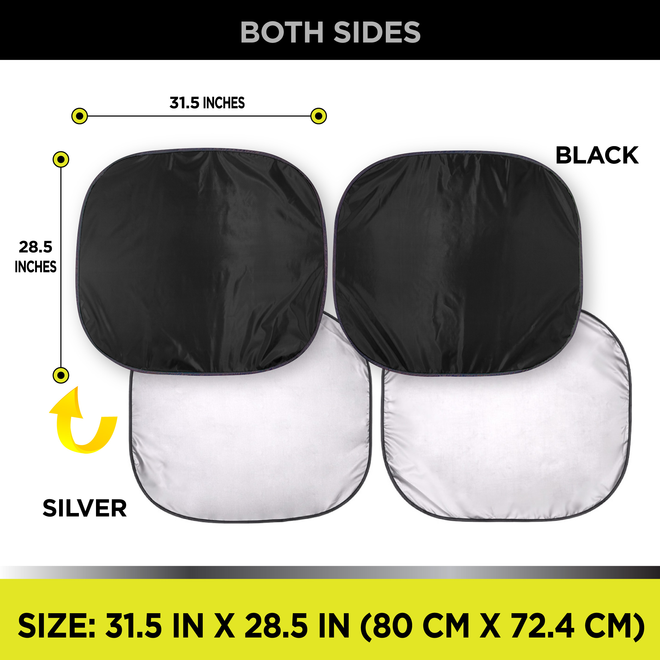 Auto Drive Universal Fit Black Twist Sunshade, 1 Pair photo 3