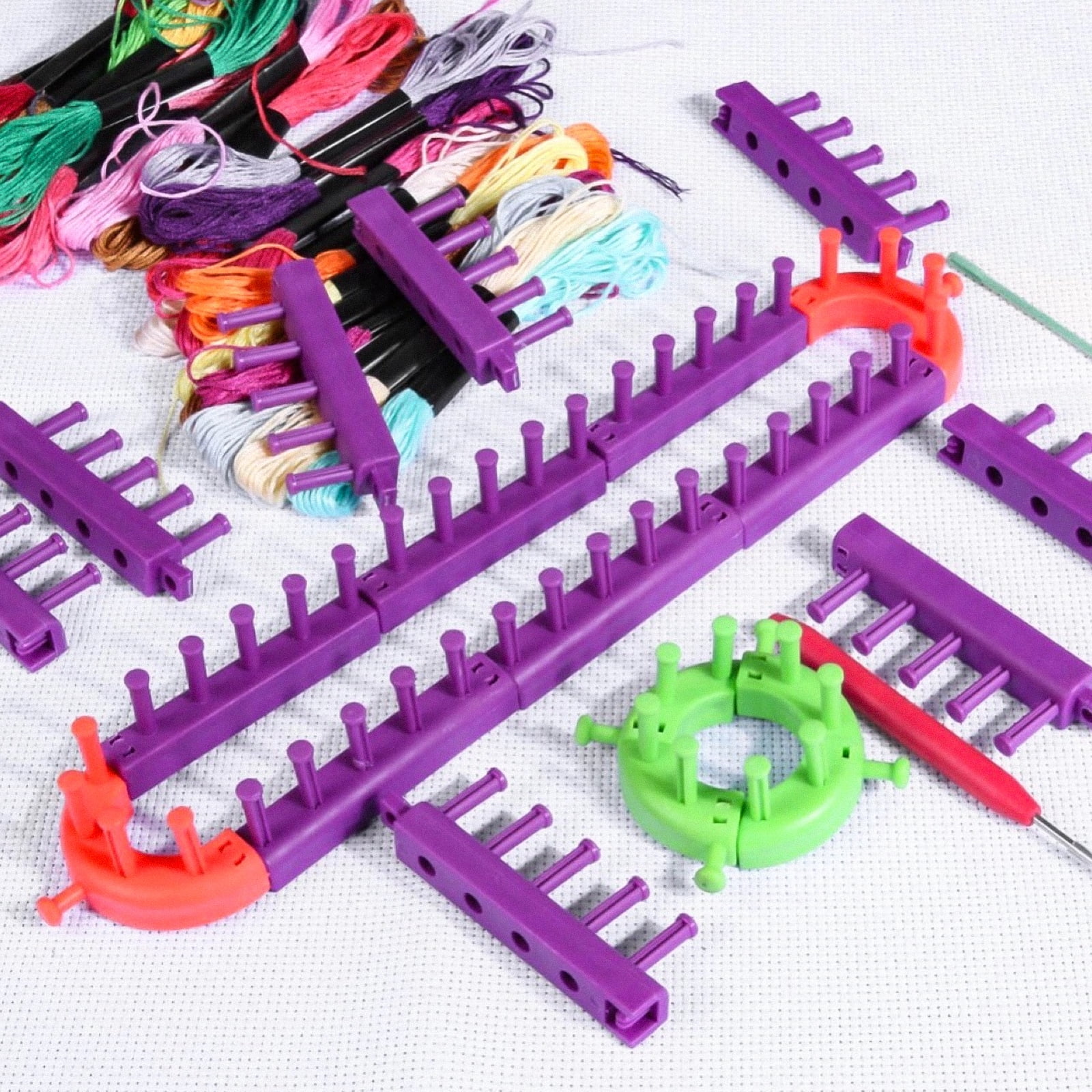 2 Sets Plastic Sweater Knitting Machine Wool Knitter Mini Crochet Tool for Handmade Craft Projects