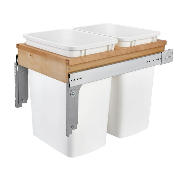 Rev-A-Shelf Top Mount Double Pullout Under Cabinet Trash Can, 35 Qt, 4WCTM-18DM2-175