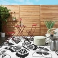thumbnail image 3 of Lahome 6x9 Butterfly Outdoor Rug, Large Black&White Waterproof Reversible Patio Rugs, Portable Plastic Straw Carpet for Garden Backyard Beach, 3 of 9