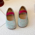 thumbnail image 4 of Toddler Girls Solid Round Toe Princess Dress Shoes, Non Slip Soft Comfort Sole Slip On Casual Footwear for Little Girls Daily Outfits Green 7-8 Years, 4 of 7