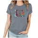 thumbnail image 1 of Mujeres Manga Corta de Verano Tops Día de San Valentín Impreso Cuello Redondo, Camisa de Moda Casual Blusa, 1 of 6